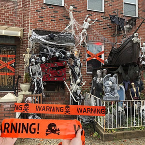 Halloween Warning Caution Tape Decoration - 2 Pcs