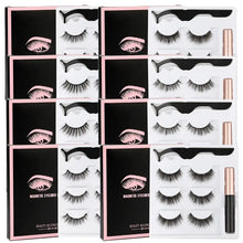 Load image into Gallery viewer, Magnetic Eyelashes Set with Waterproof Eyeliner and Tweezer
