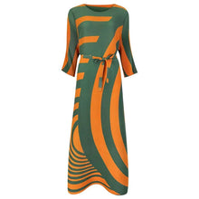 Load image into Gallery viewer, Pumpkin Swirl Pleated Dress
