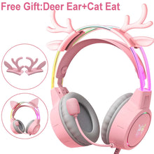 Load image into Gallery viewer, RGB Light Gamer Headset Cat Ear Gaming Headphones
