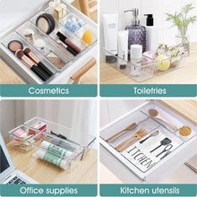 Load image into Gallery viewer, 25 Pieces Clear Plastic Drawer Organizer Set
