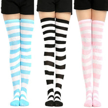 Load image into Gallery viewer, Halloween Cotton Striped Thigh High Socks
