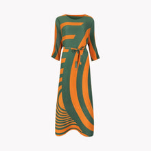 Load image into Gallery viewer, Pumpkin Swirl Pleated Dress
