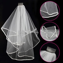 Load image into Gallery viewer, Halloween White Lace Bridal Veils with Comb
