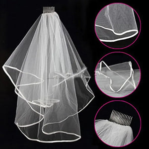 Halloween White Lace Bridal Veils with Comb