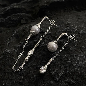 Pearl Long Drop Earrings