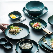 Load image into Gallery viewer, Retro Green Nordic Ceramic Tableware Set
