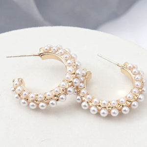 Eleanor Pearl Hoop Earrings