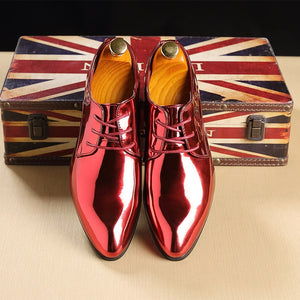 Men's Metallic Pointed Toe Shoes