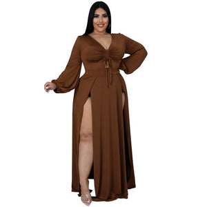 Plus Size Women's Long Sleeve Dress