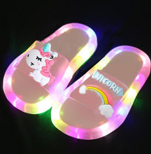 Load image into Gallery viewer, Children‘s Cartoon Animals Prints Light up Slippers
