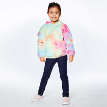 Load image into Gallery viewer, Little Girl&#39;s Hooded Rainbow Plush Jacket
