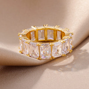 Rectangle Zircon Rings