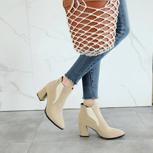 Faux Suede Ankle Boots