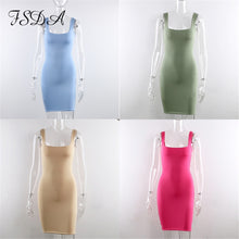 Load image into Gallery viewer, Square Neck Sleeveless Bodycon Mini Dress
