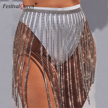 Load image into Gallery viewer, Long Diamond Tassel Mini Skirts
