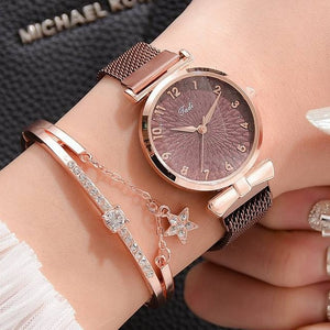 Luxury Magnetic Quartz Bracelet Watch Set