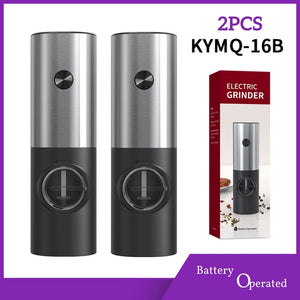 Electric Salt & Pepper Mill Stainless Steel Set