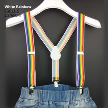 Load image into Gallery viewer, Colorful Stripes Rainbow Suspenders
