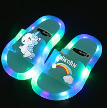 Load image into Gallery viewer, Children‘s Cartoon Animals Prints Light up Slippers
