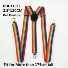 Load image into Gallery viewer, Colorful Stripes Rainbow Suspenders
