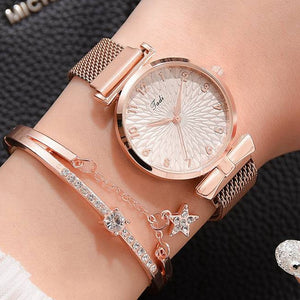 Luxury Magnetic Quartz Bracelet Watch Set