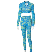 Load image into Gallery viewer, Crop Top Tracksuit Two Piece Set
