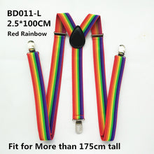 Load image into Gallery viewer, Colorful Stripes Rainbow Suspenders
