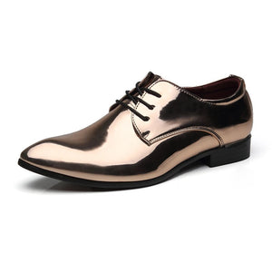 Men's Metallic Pointed Toe Shoes