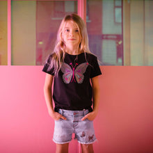 Load image into Gallery viewer, Little Girl&#39;s Studded Butterfly T-Shirt
