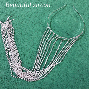 Crystal Long Tassel Headband