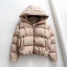 Load image into Gallery viewer, Cotton Padded Jacket Winter Hooded Parkas Women Casual Puffer Jacket
