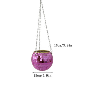 Disco Ball Flower Hanging Vase