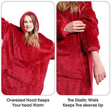 Load image into Gallery viewer, Microfiber Plush Coral Fleece Sherpa Blanket With Sleeves
