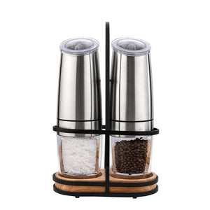 Electric Salt & Pepper Mill Stainless Steel Set