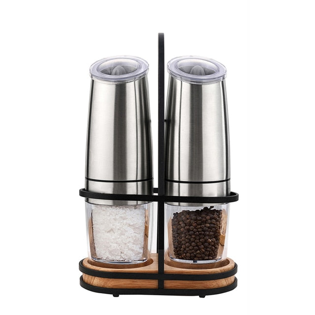 Electric Salt & Pepper Mill Stainless Steel Set