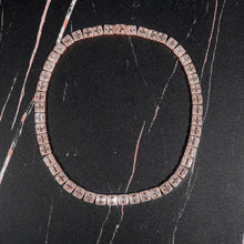 Load image into Gallery viewer, Square Baguette Tennis Chain in Rose Gold
