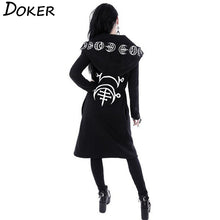 Load image into Gallery viewer, Gothic Punk Black Long Women Hoodies
