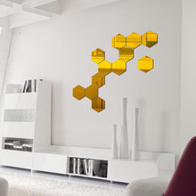 Load image into Gallery viewer, 12PCs/Set DIY 3D Hexagon Mirror Wall Sticker
