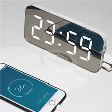 Load image into Gallery viewer, Digital LED Display Alarm Clock with 2 USB Output Ports
