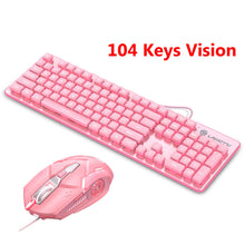 Load image into Gallery viewer, Cute Pink Wired Keyboard and Mouse Set
