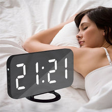 Load image into Gallery viewer, Digital LED Display Alarm Clock with 2 USB Output Ports
