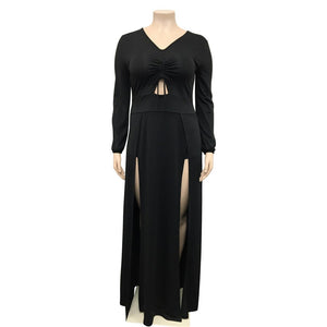 Plus Size Women's Long Sleeve Dress