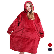 Load image into Gallery viewer, Microfiber Plush Coral Fleece Sherpa Blanket With Sleeves
