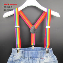 Load image into Gallery viewer, Colorful Stripes Rainbow Suspenders
