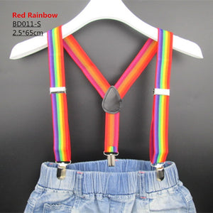 Colorful Stripes Rainbow Suspenders