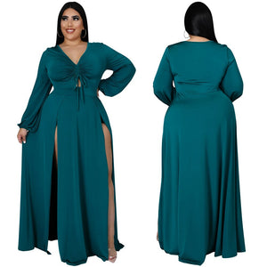 Plus Size Women's Long Sleeve Dress