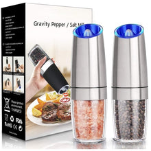 Load image into Gallery viewer, Electric Salt &amp; Pepper Mill Stainless Steel Set
