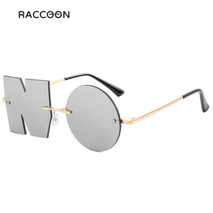 Rimless NO Letter Sunglasses