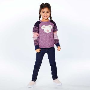 Little Girl's Long Sleeve Knitted Koala Sweater